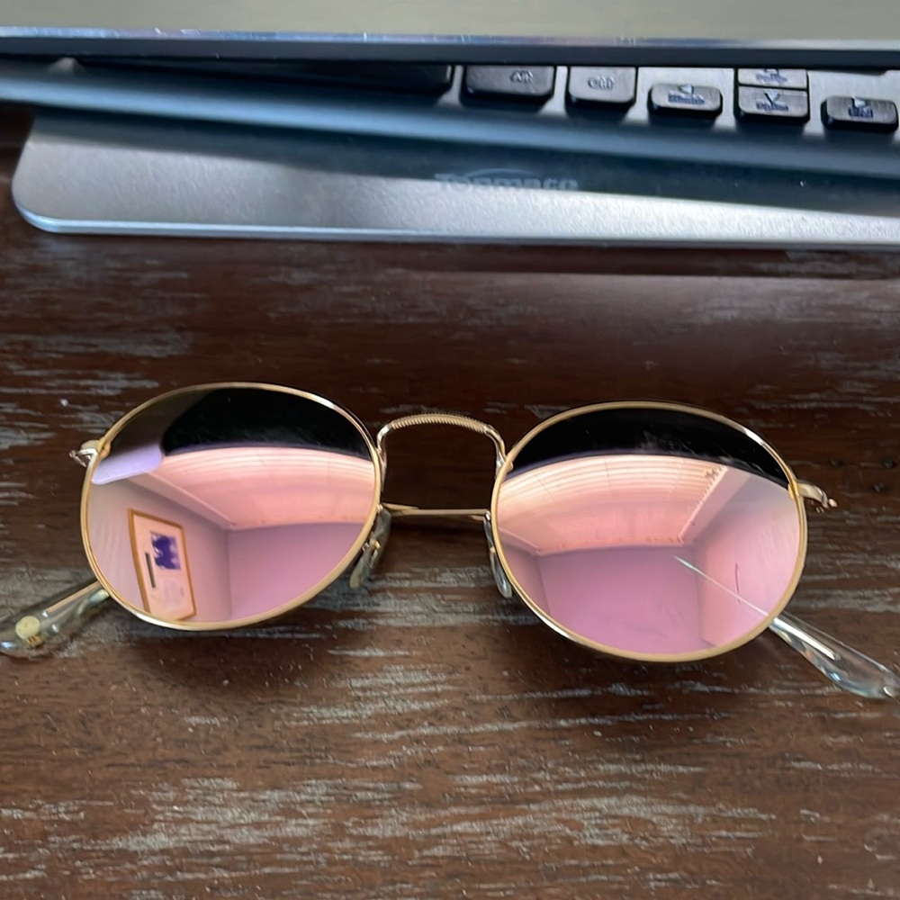 Wear Me Pro RET 090 pink aviator gold metallic sunglasses 51-23-152